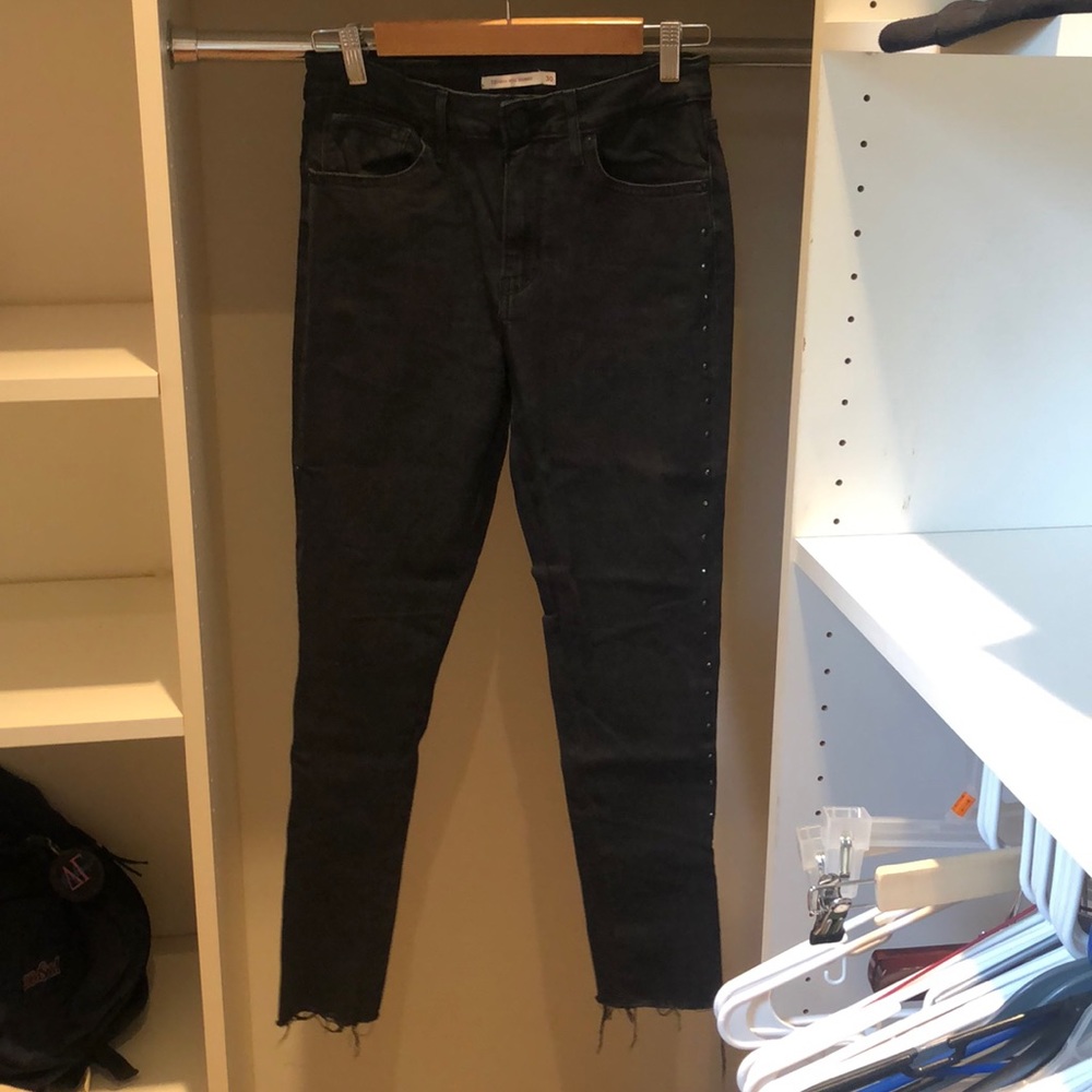 Levi’s black side studded skinny jeans